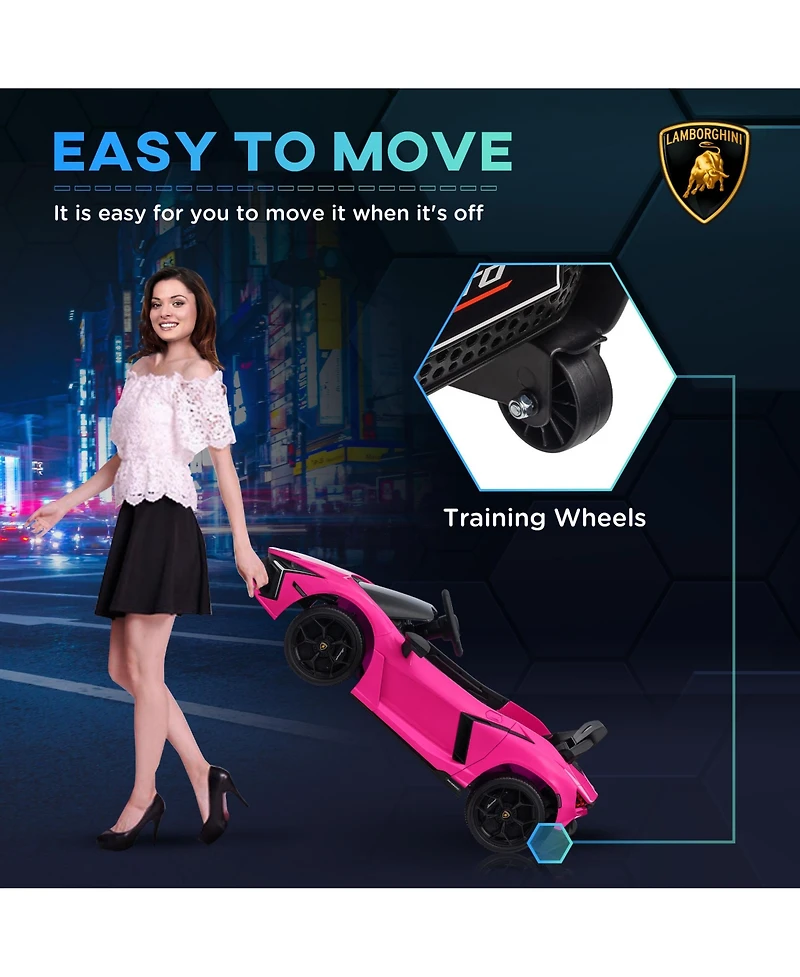 Qaba Lamborghini Revuelto Licensed Kids Ride on Car w/ Suspension,