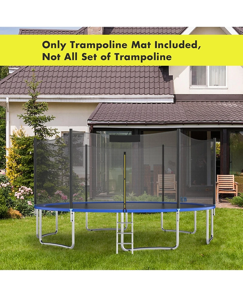 Gymax Replacement Trampoline Mat Jumping Mat Fits 16ft Frame w/ V-Hooks