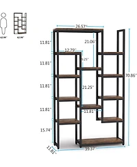 Tribesigns 12-Shelf Display Shelves Book Storage Organizer Set of 2,6-Tier Bookshelf 70.9 inch Tall Bookcase