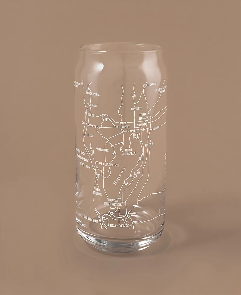 Narbo The Can Tampa Map Everyday Glassware, Set of 2