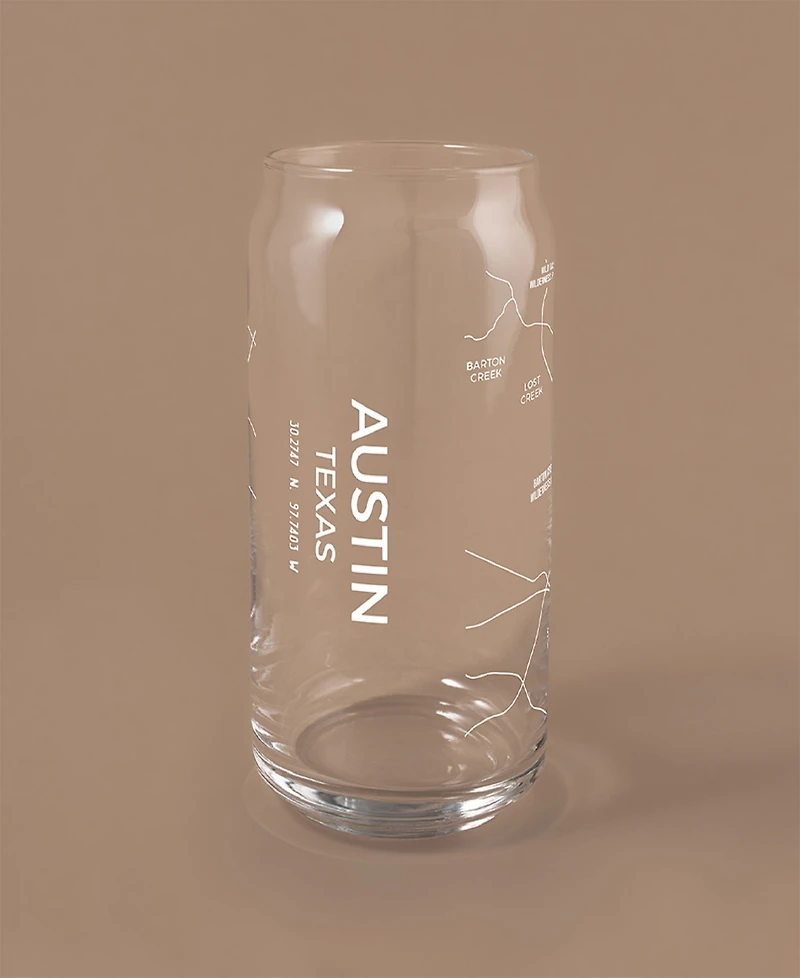 Narbo The Can Austin Map Everyday Glassware, Set of 2
