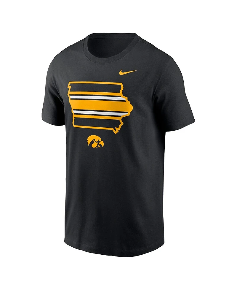 Nike Men's Black Iowa Hawkeyes Campus State Shape T-Shirt