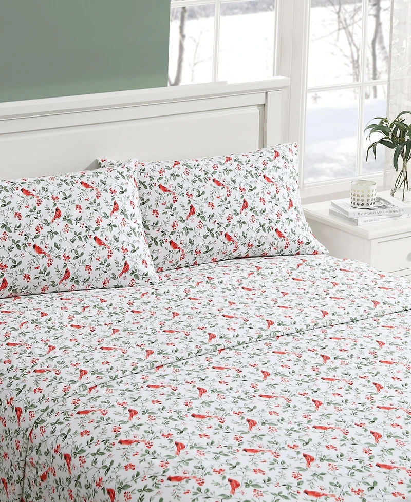 Laura Ashley Flannel 3 -Pc. Sheet Set, Twin
