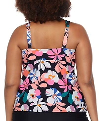 Raisins Curve Trendy Plus Rimini Printed Tankini Top