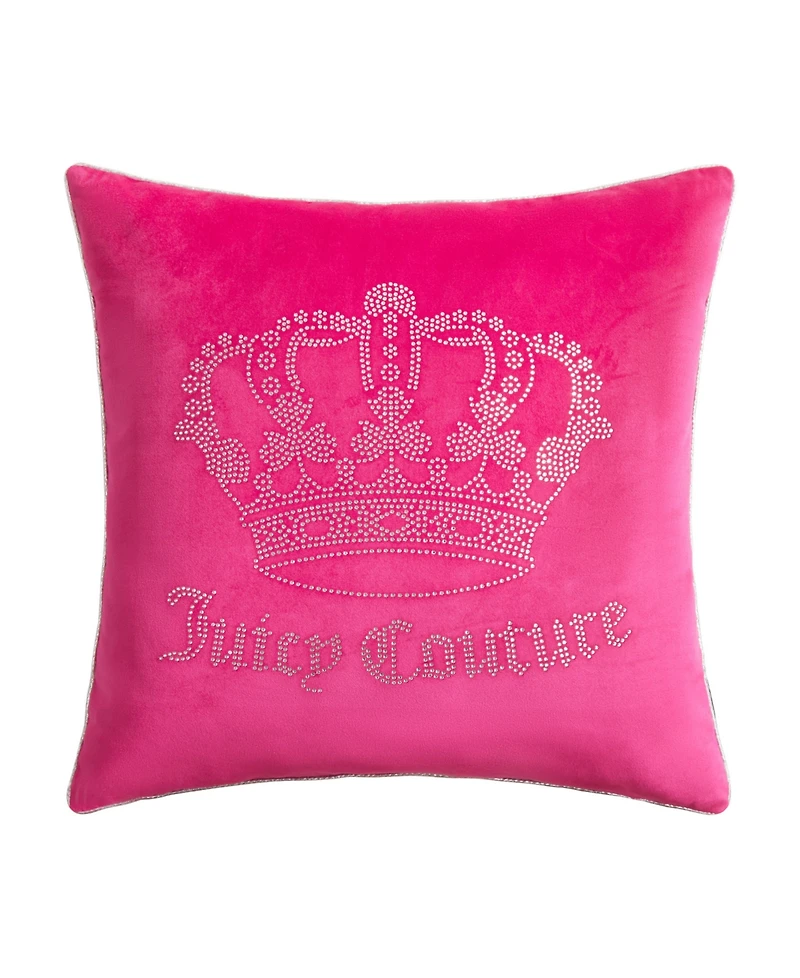 Juicy Couture Velvet Novelty Decorative Pillow, 20" x 20"