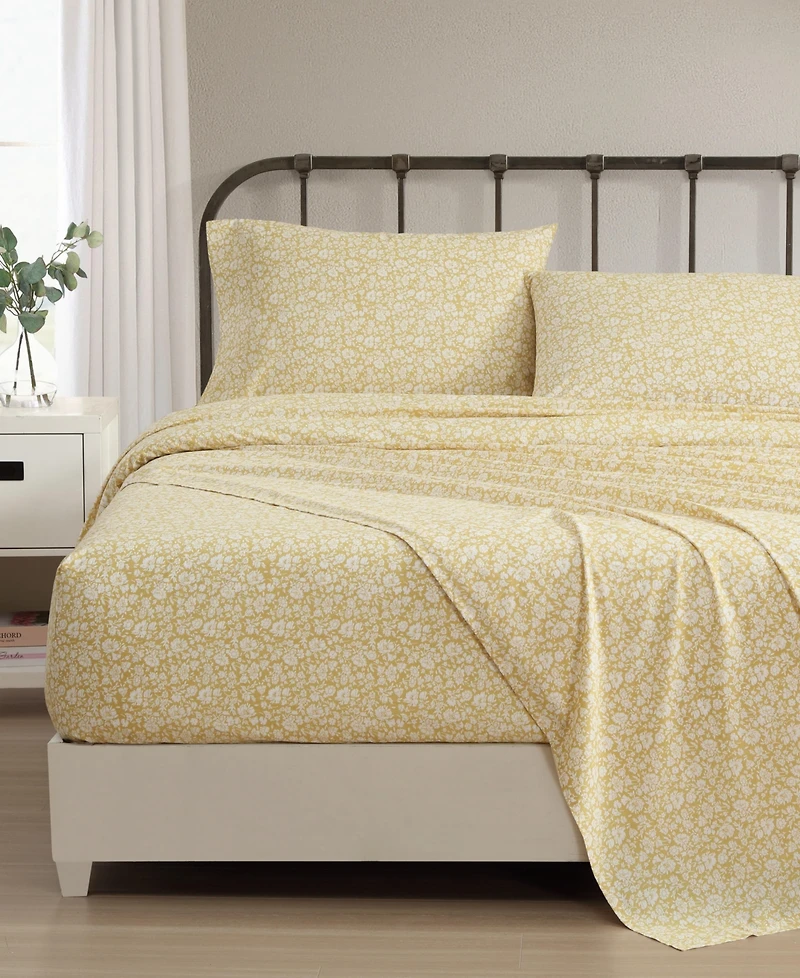 Laura Ashley 200-Thread Cotton 3 -Pc. Sheet Set, Twin Xl