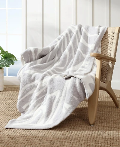 Closeout! Tommy Bahama Home Jungle Zebra Knit Throw, 70" X 50"