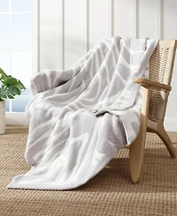 Closeout! Tommy Bahama Home Jungle Zebra Knit Throw, 70" X 50"