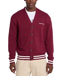Guess Jeans Men's Embossed Logo Cardigan Sweater