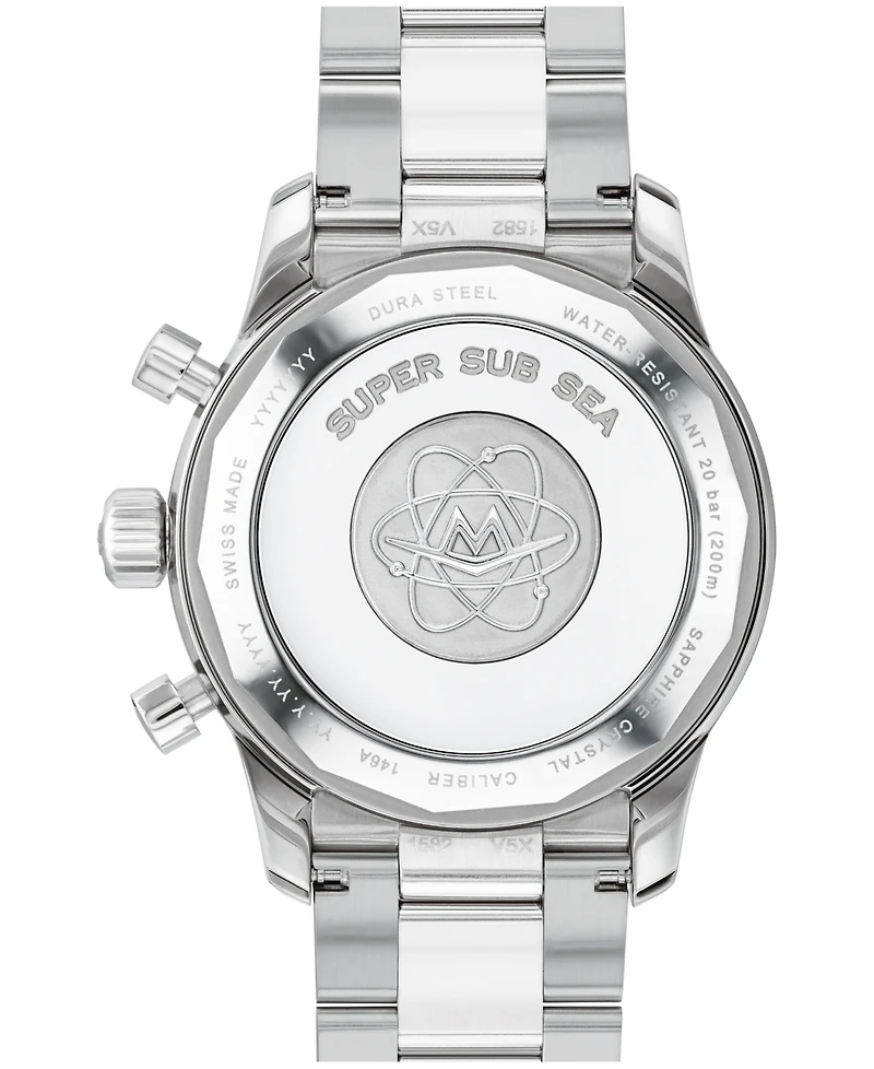 Movado Men's Super Sub Sea Alta Swiss Automatic-Chronograph Dura Steel 904L Watch, 43mm