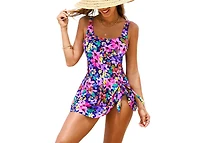 Cupshe Women's Scoop Neck Tie Knot One Piece Swimsuit Swim Dress