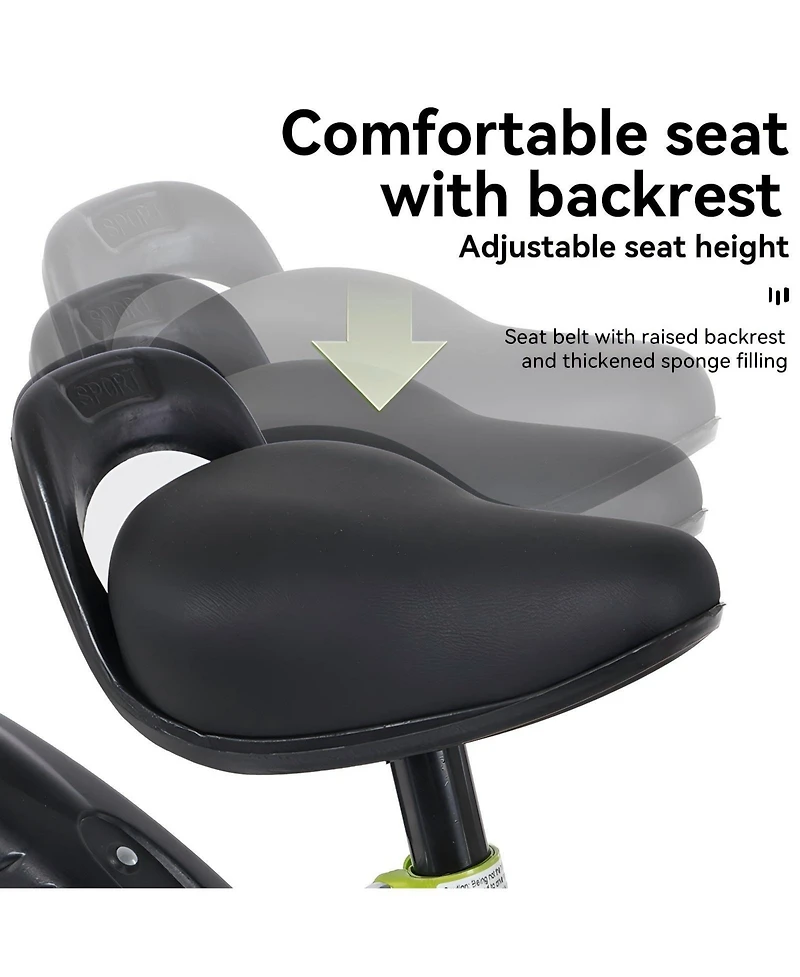 18 inch sporty kids bike with training wheels and stand Adjustable saddle Suitable for aged 5-10 years tall Height 39-49 inches