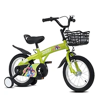 18 inch sporty kids bike with training wheels and stand Adjustable saddle Suitable for aged 5-10 years tall Height 39-49 inches