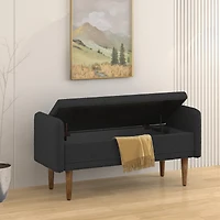 Streamdale Teddy Velvet Storage Stool with Storage