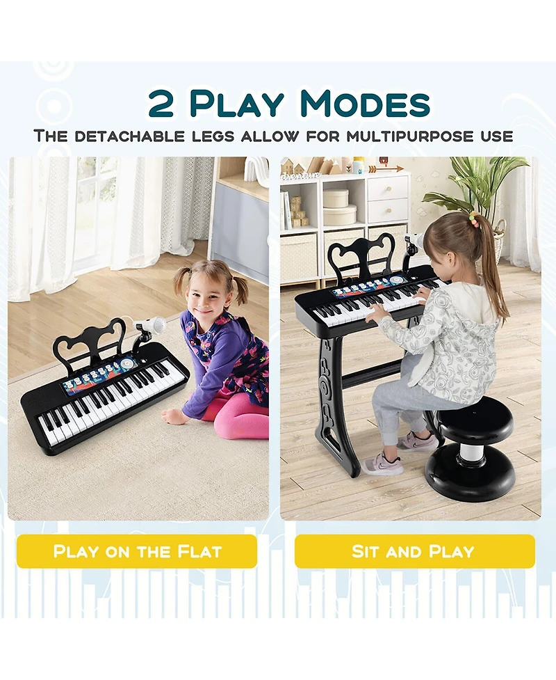 Gymax 37-Key Kids Piano Keyboard Toy Musical Electronic Instrument w/ Stool