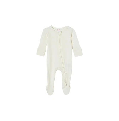 Cotton On Baby Boys Pointelle Zip All One Romper