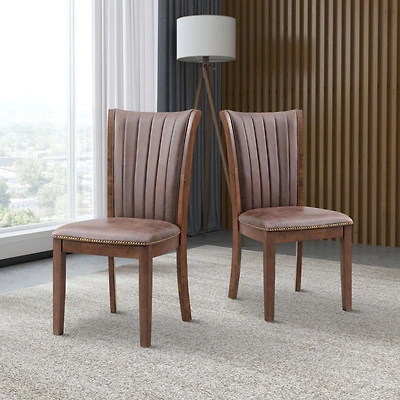 Streamdale Modern Fabric Kitchen Chairs with Open Back (Set of 2)