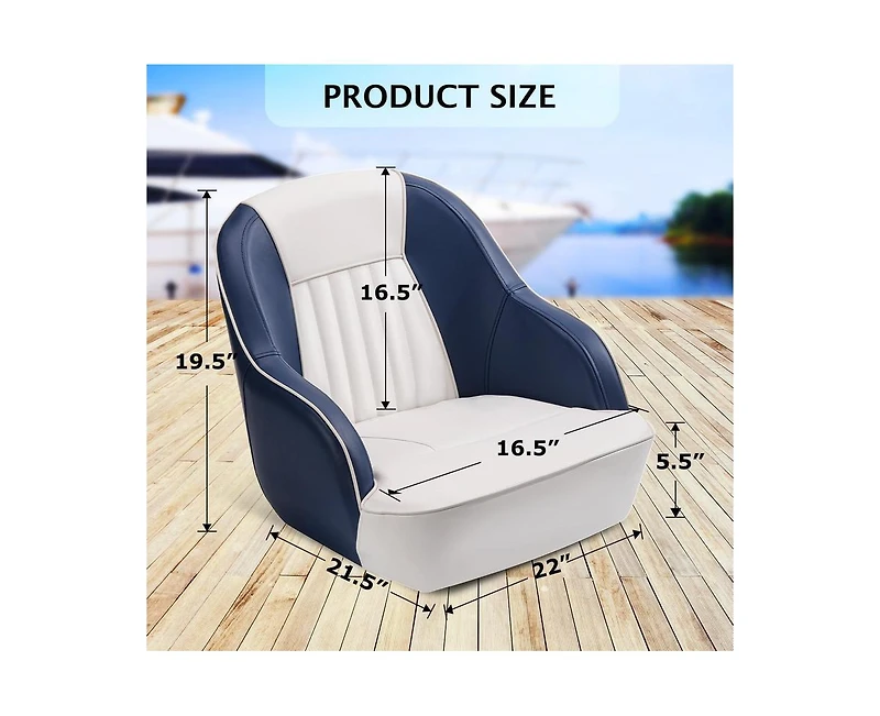 gaomon Pontoon Boat Seat,Captain Bucket Seat With Thickened Sponge Padding,Boat Captains Chairs,Fishing Boat Seats, Boat Bucket Seat for Fishing Boat