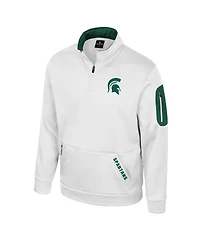 Colosseum Men's White Michigan State Spartans Mainframe Quarter-Zip Fleece Jacket
