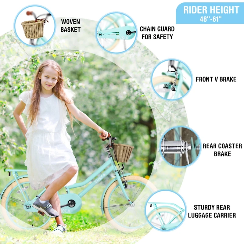 Streamdale Girls' Colorful 20" Bike with Basket