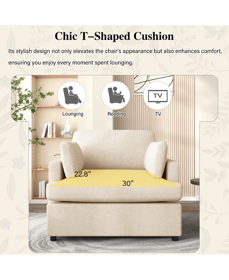 Streamdale Mirod Oversized Accent Chair with Plush Comfort