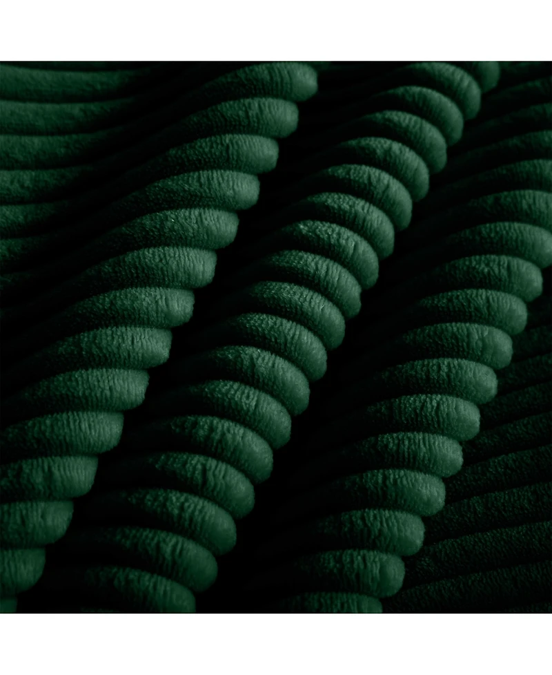 Streamdale Furniture Large L Shape Sectional Corduroy Sofa,Deep Seat Couch with Storage Footstool and 4 Waist Pillows, Green