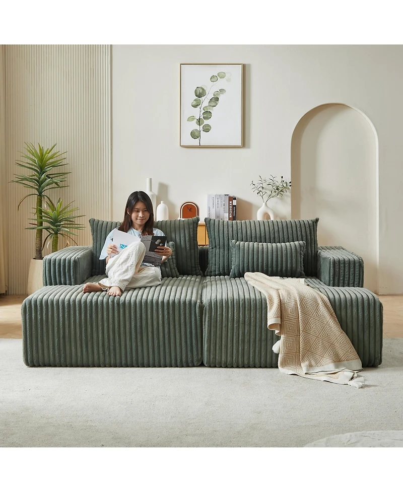 Streamdale Cloud Plush Oversized Sectional Chaise, Reclining Sleep Chair