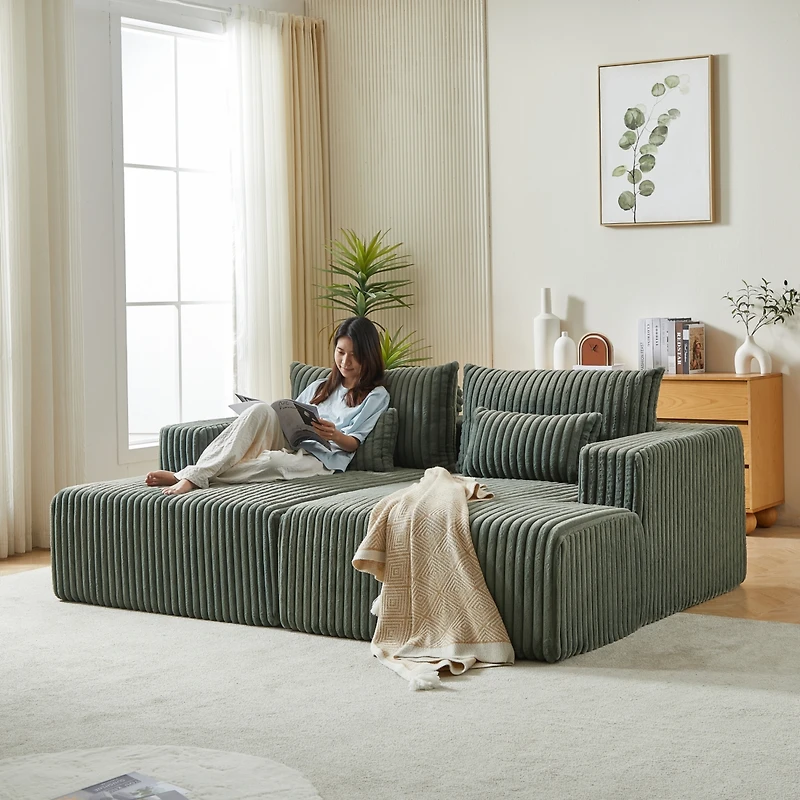 Streamdale Cloud Plush Oversized Sectional Chaise, Reclining Sleep Chair
