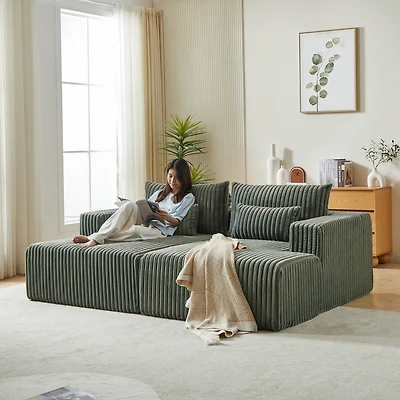 Streamdale Cloud Plush Oversized Sectional Chaise, Reclining Sleep Chair