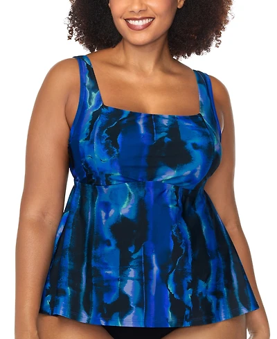 Raisins Curve Trendy Plus Size Straya Printed Underwire Tankini Top