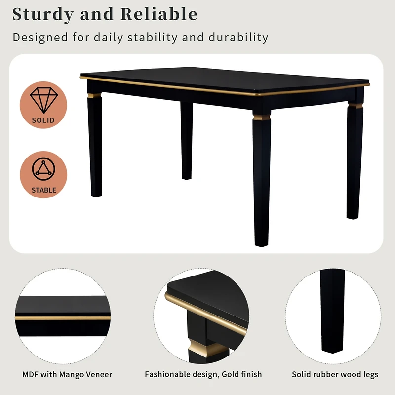 Streamdale 6-Piece Kitchen Dining Set (Black)