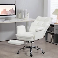 Homcom Executive Office Chair with Footrest, Ergonomic, Reclining,