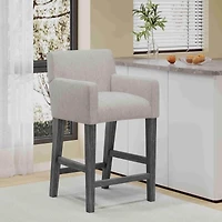 26'' Upholstered Counter Height Stool with Wood Legs, 1-Pack for Kitchen or Home Bar -The Pop Home