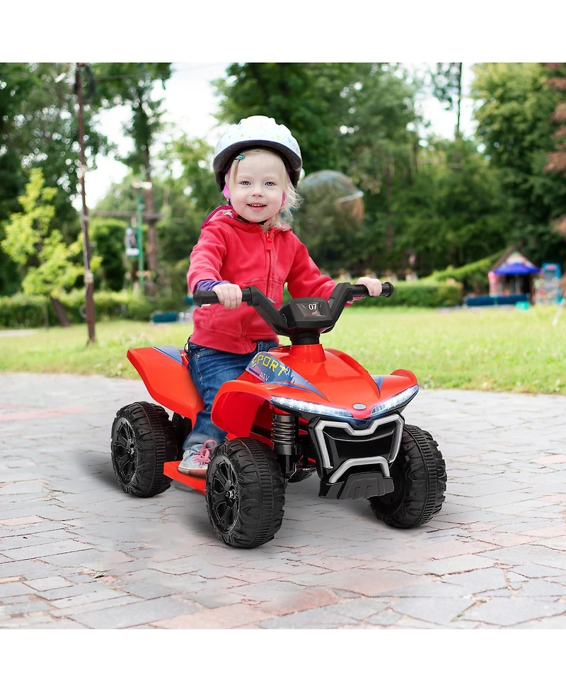Qaba Kids Atv Quad, 6V Ride On Toy with Rechargeable Battery,