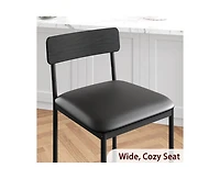 gaomon Bar Stools Set of 4, Kitchen Bar Stools with Footrest, 25.5 Inches Upholstered Bar Chairs with Back