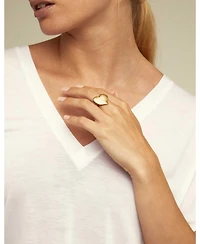 UNOde50 Big Heart Shaped Metal Alloy Ring