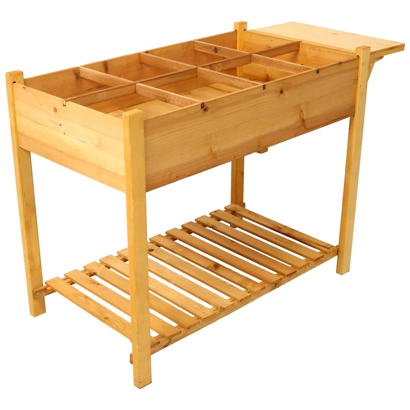 Streamdale Furniture 8-Pocket Elevated Garden Bed with Side Table and Shelf