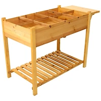Streamdale Furniture 8-Pocket Elevated Garden Bed with Side Table and Shelf