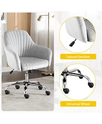 Boyel Living Velvet Accent Chair Modern Home Office Leisure Chair with Adjustable Height and Casters