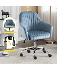 Boyel Living Velvet Accent Chair Modern Home Office Leisure with Adjustable Height and Casters