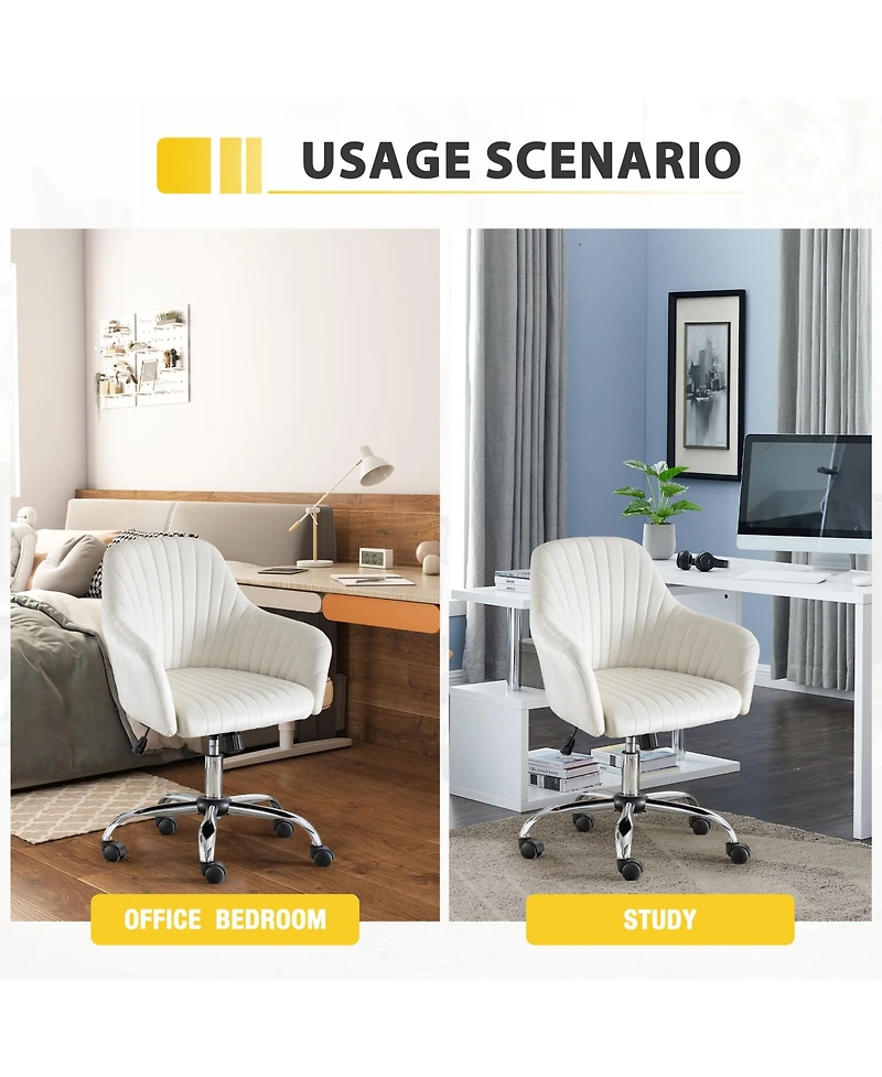 Boyel Living Velvet Accent Chair Modern Home Office Leisure with Adjustable Height and Casters