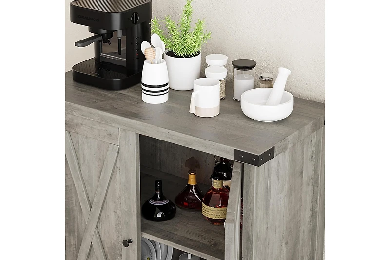 gaomon Buffet Cabinet Farmhouse Storage with Doors and Shelves, Buffets Sideboards Entryway Accent Console fo