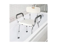 gaomon Shower Seat, Adjustable Height Shower Chair, with Padded Armrests and Back, Inside Shower Seat Support 350 Lb Capacity