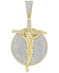 Men's Diamond Crucifix Pendant (1/2 ct. t.w.) in 10k Yellow Gold