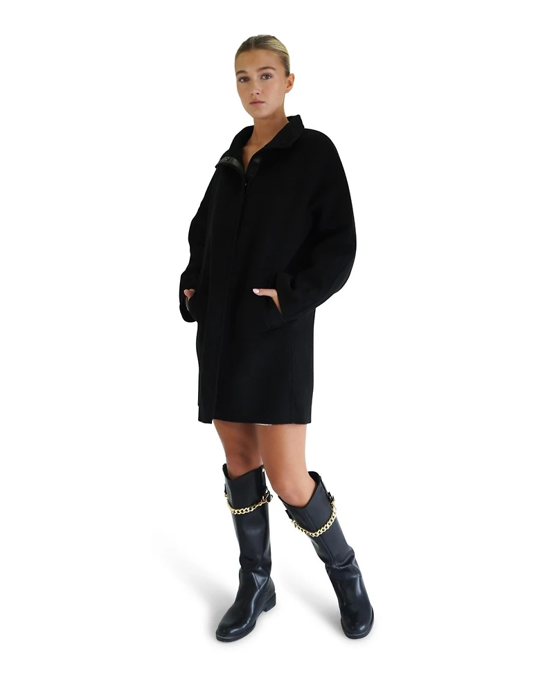 Belle & Bloom Women's Come On Over Trimmed Coat