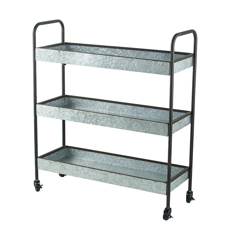 W2078 35x12.5x40" Homestead Galvanized Shelf Display 3-tier