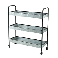 W2078 35x12.5x40" Homestead Galvanized Shelf Display 3-tier