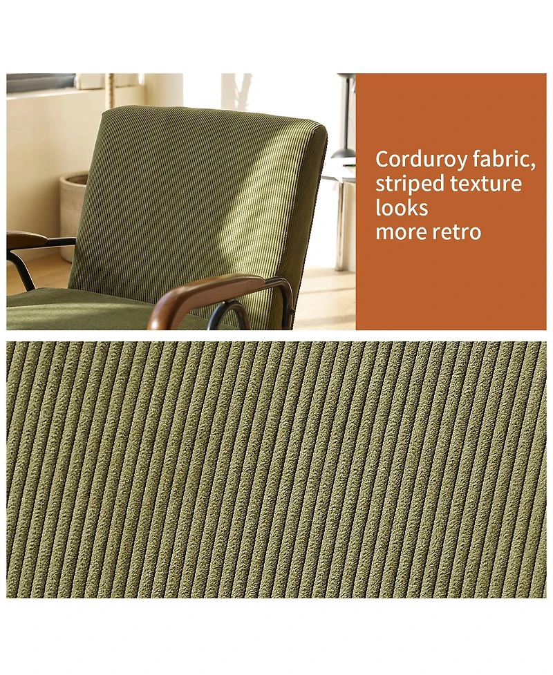 Pattern Colorful Fabric Armchair, Modern Accent Chair High Back, Living Room Chairs with Metal Legs and Soft Padded, Sofa Chairs for Home Office,Bedro