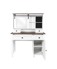 Streamdale Farmhouse Vanity with Mirror, Lights & Storage