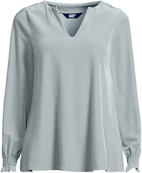Lands' End Plus Long Sleeve Velvet Blouse